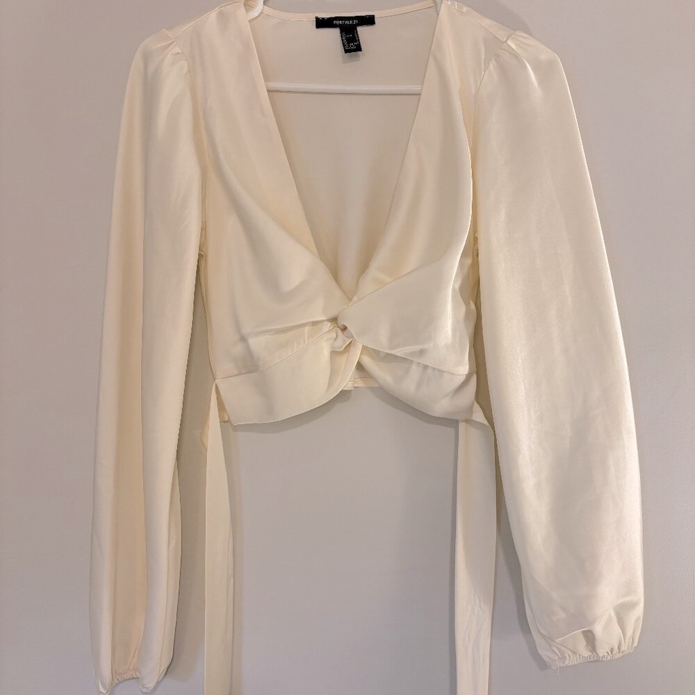 Cream Satin Top